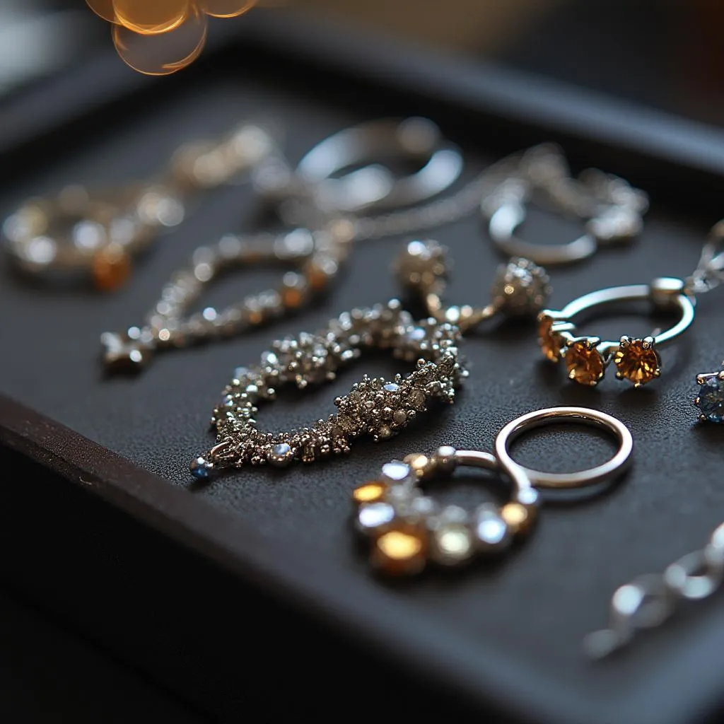 Exhibición de joyería para piercings