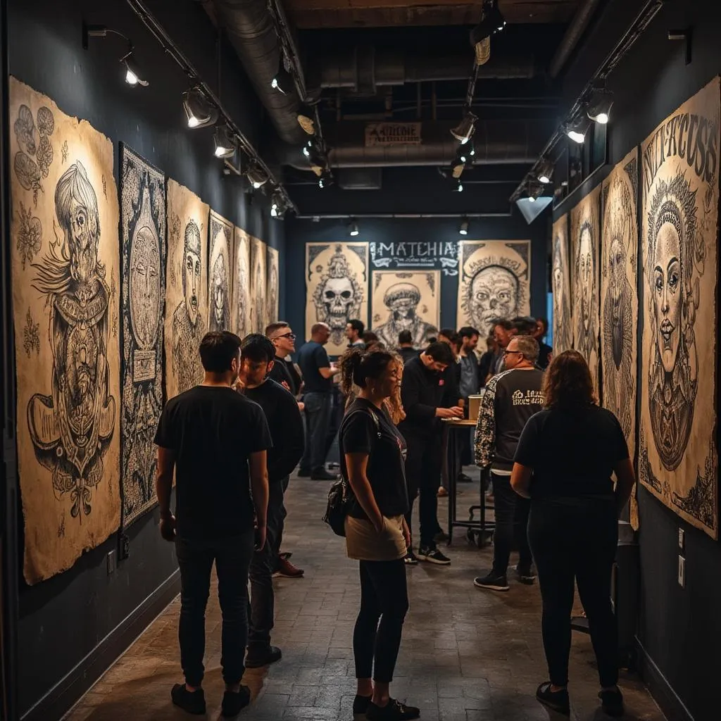 Evento de exposición de arte en el estudio