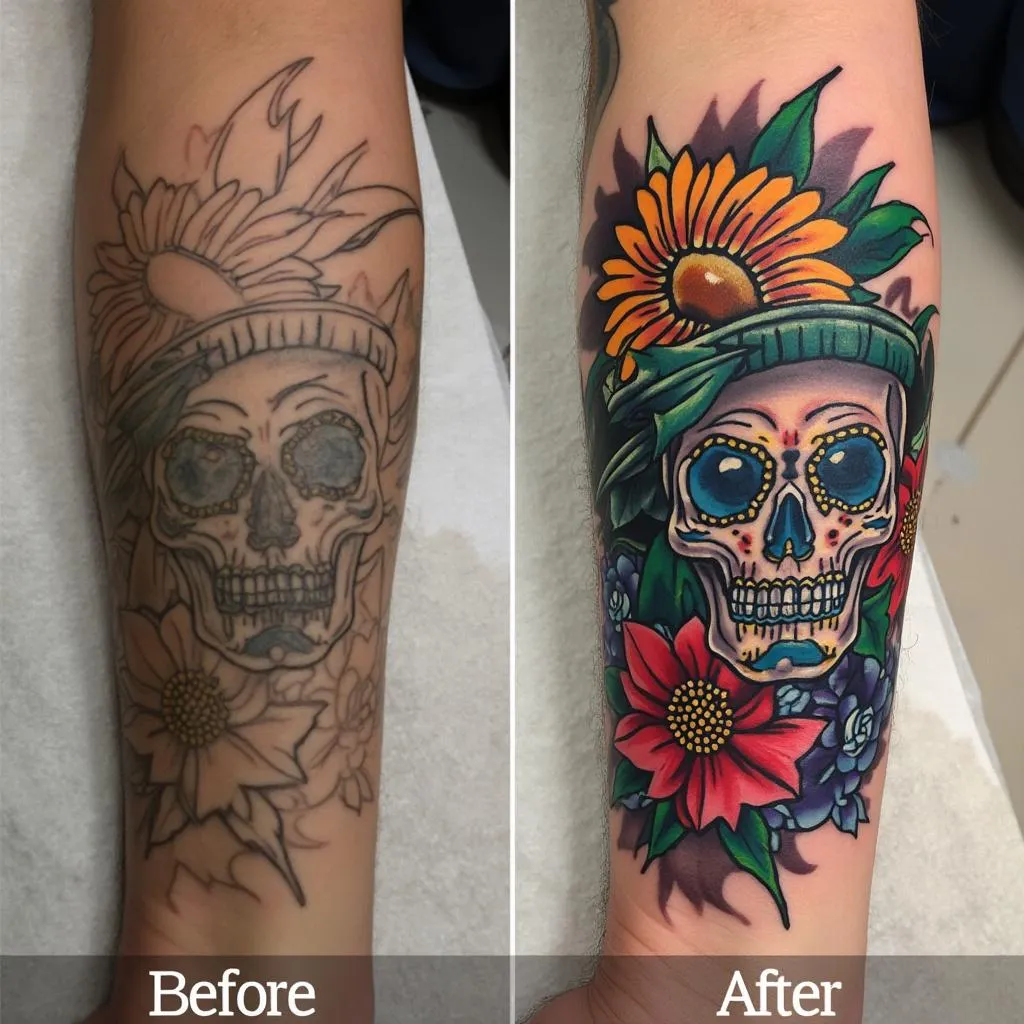 Transformación de tatuaje antiguo