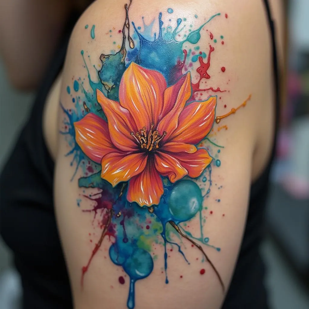 Tatuaje de acuarela