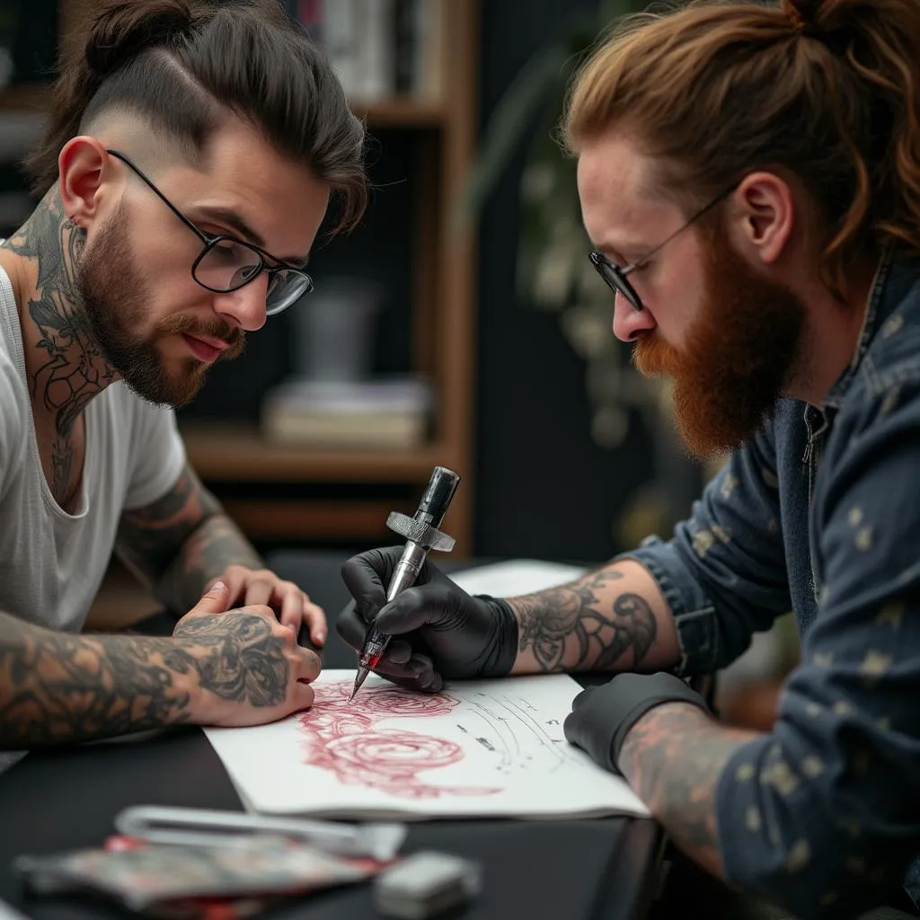 Consulta con artista de tatuajes