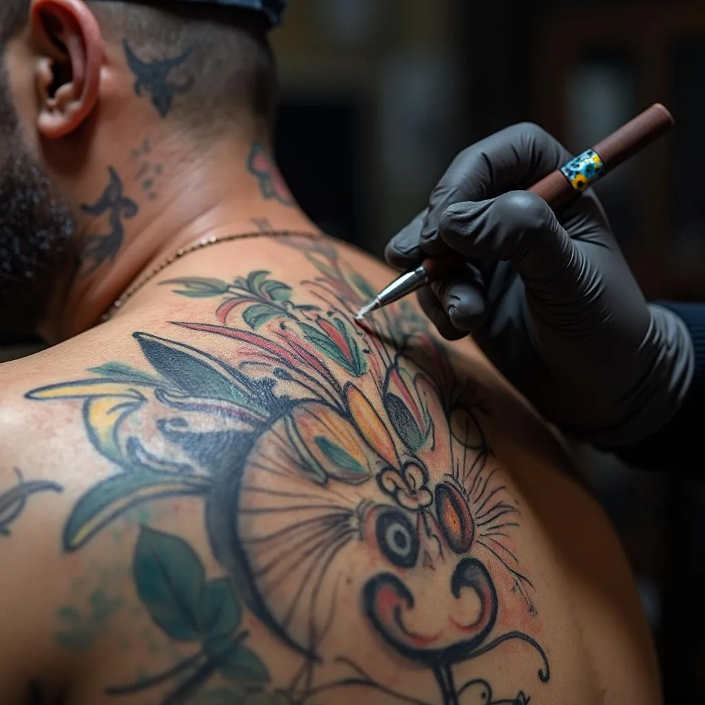 Retoque de tatuaje existente